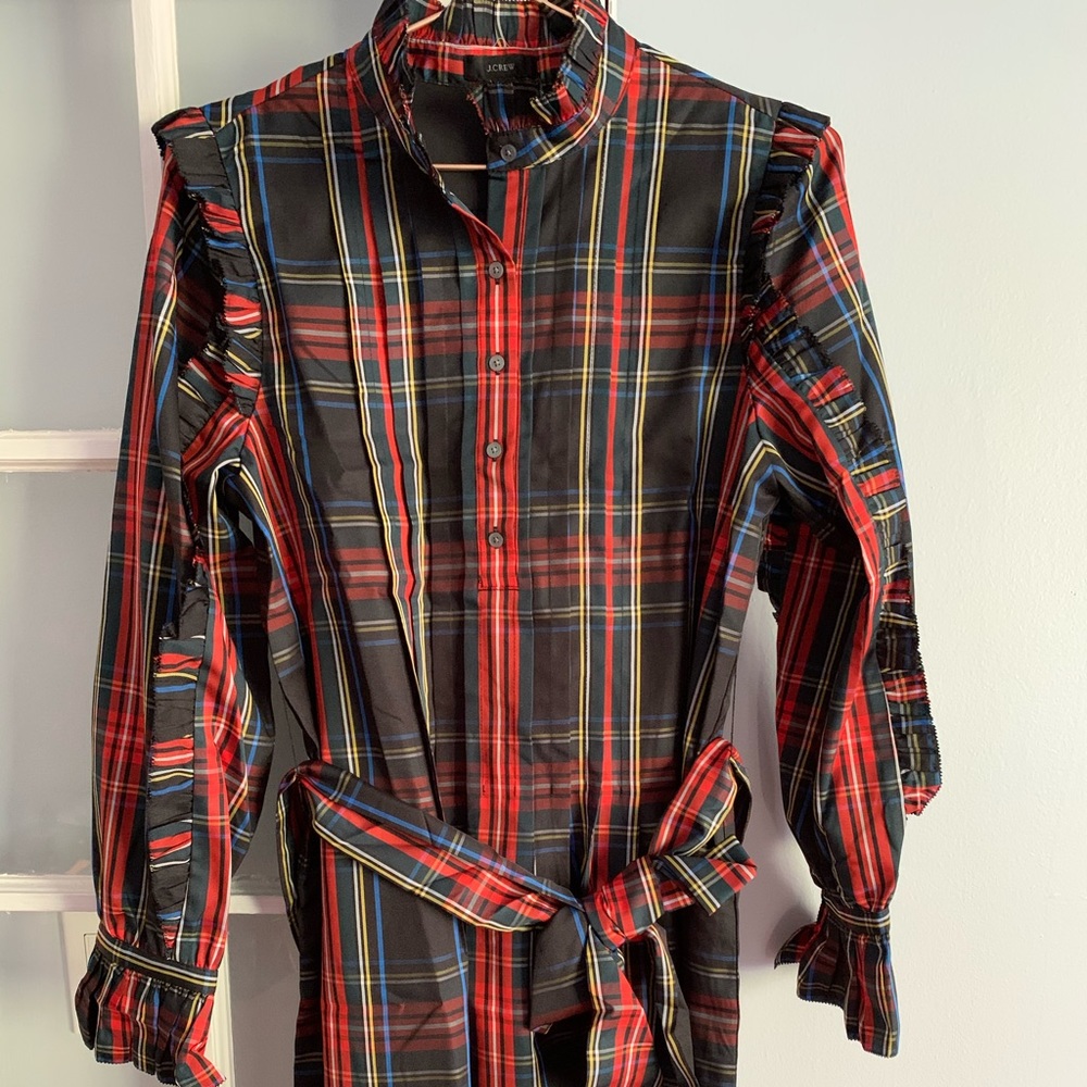 Jcrew tartan dress holly dress rd green multi